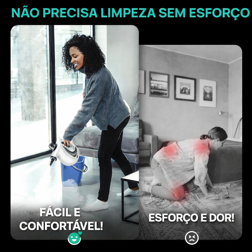 Limpador a vapor portátil 12 em 1 (alta pressão)